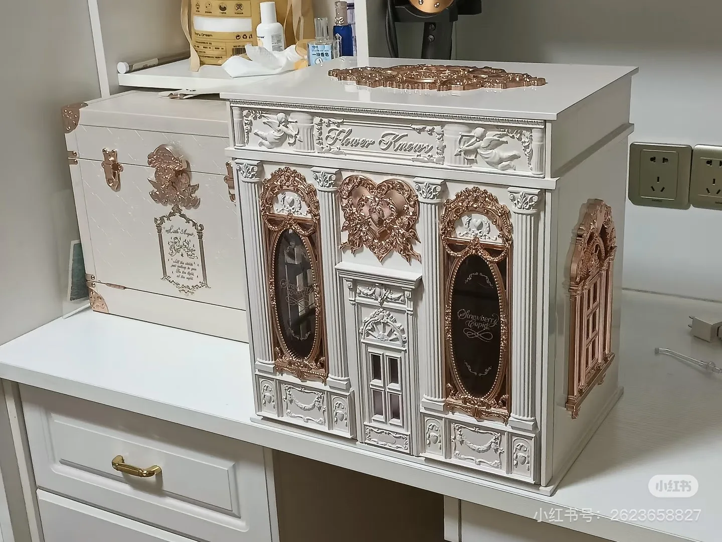 Flower Knows Strawberry Cupid Allin Large Gift Box Products Storage Cabinet Cosmetics Storage Box Without Makeup