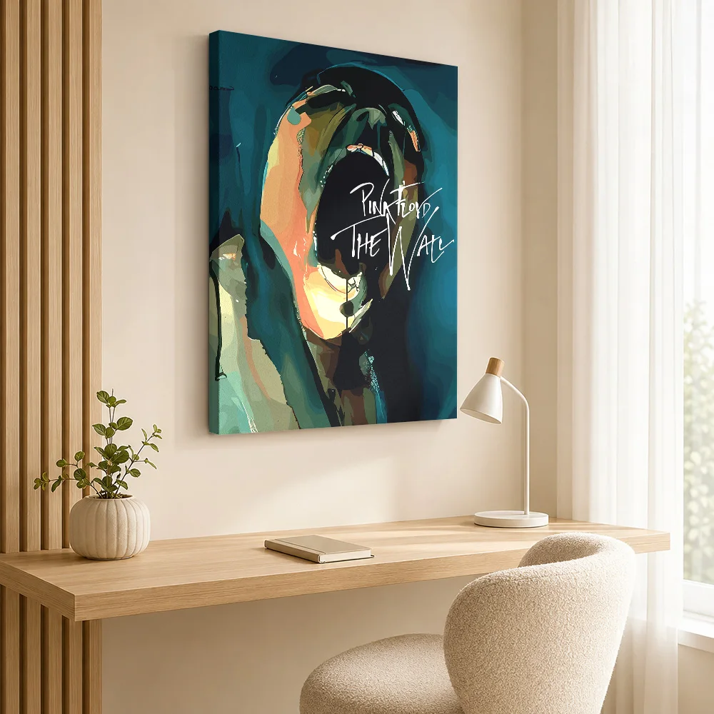 Pink Floyd Iconic 1979 Album Canvas Painting Poster Grunge Style Wall Decor With Customized Photo For Home Office Ideal Fan Gift
