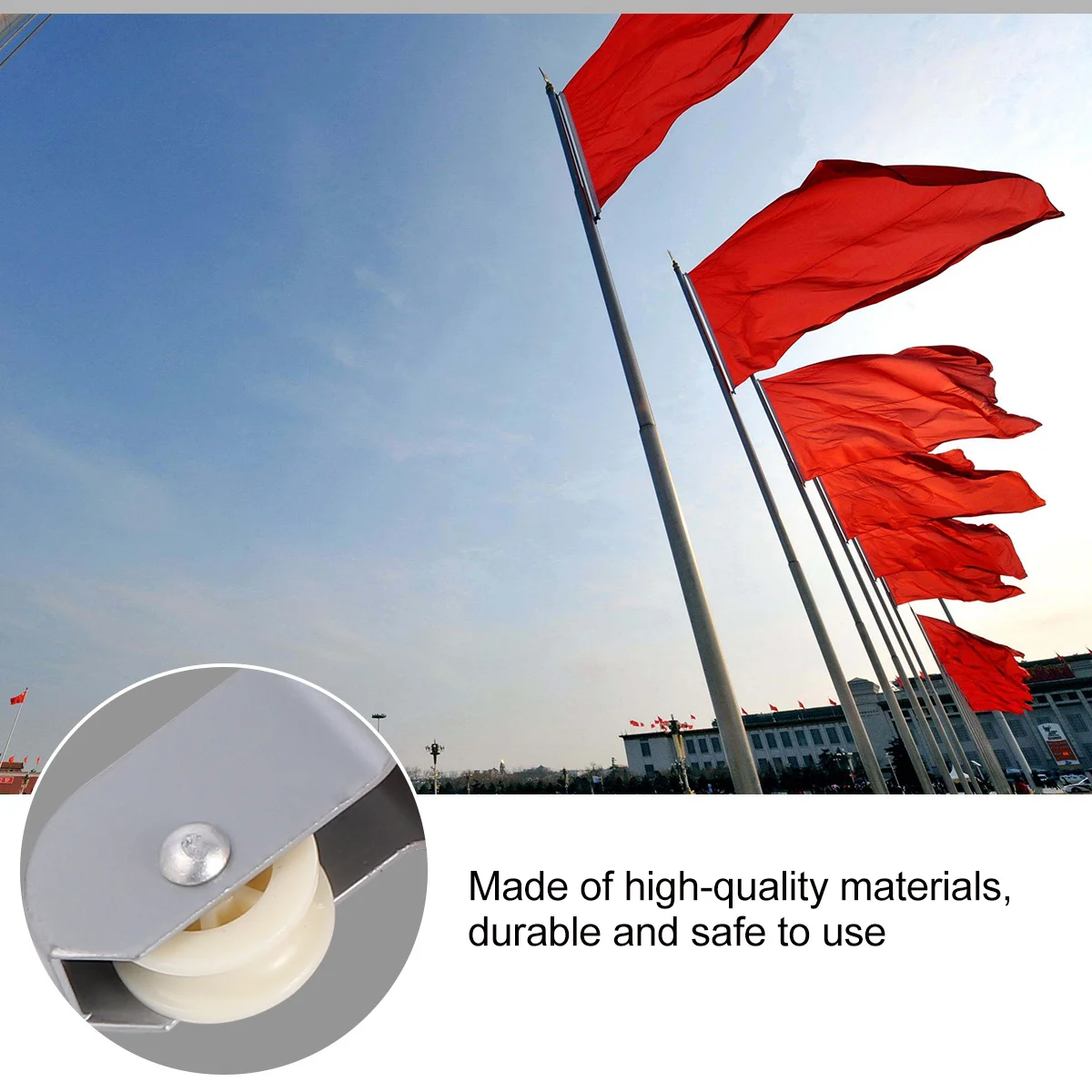 

1Set Flagpole Hat Head Golden Durable Safe to Use Complete Set of Flagpole Install Accessories Outdoor Flappole Hook Attachment