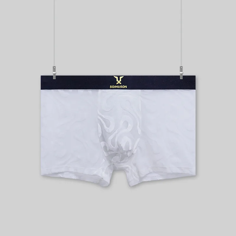 Premium Satin-Netz Herren-Boxershorts mit Wildem Leopardenmuster, Kühlende Eisseide, Atmungsaktive Komfortable Tägliche Sport-Unterwäsche