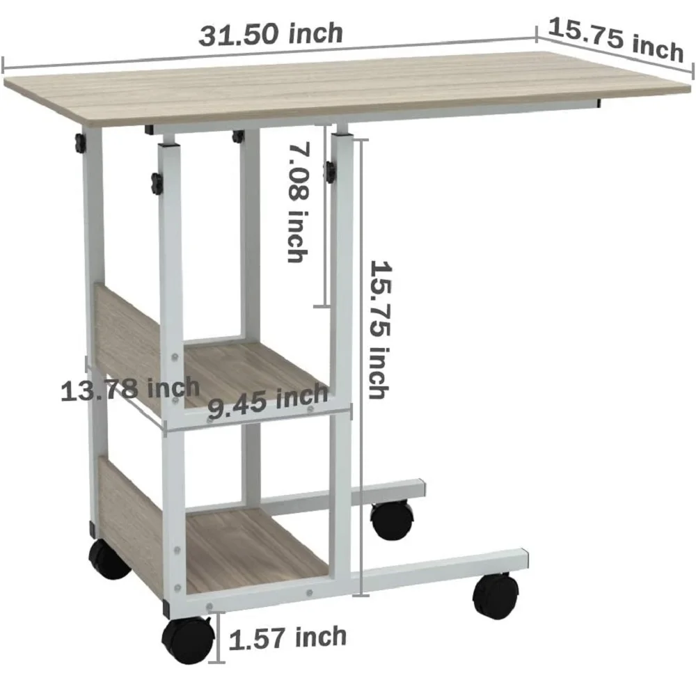 Home Office Desk Movable Height Adjustable Creative PC Vertical Laptop Desk for Study Bedroom Living Room