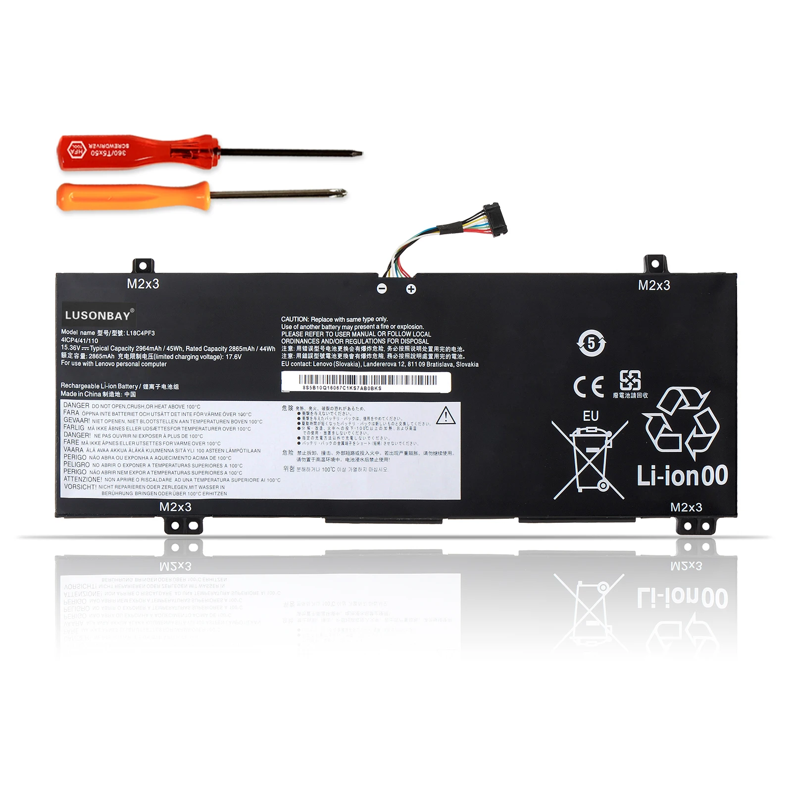 LUSONBAY 11.36V 45WH L18M4PF4 L18M4PF3 L18C4PF3 L18C4PF4 Battery For Lenovo IdeaPad C340-14API 14IWL S540-14API IML Flex-14API