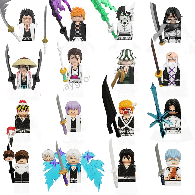 

Japanese Cartoon TV BLEACH Anime Ichigo Minifigures Bricks Dolls Mini Action Toy Figures Building Blocks Assemble Toys