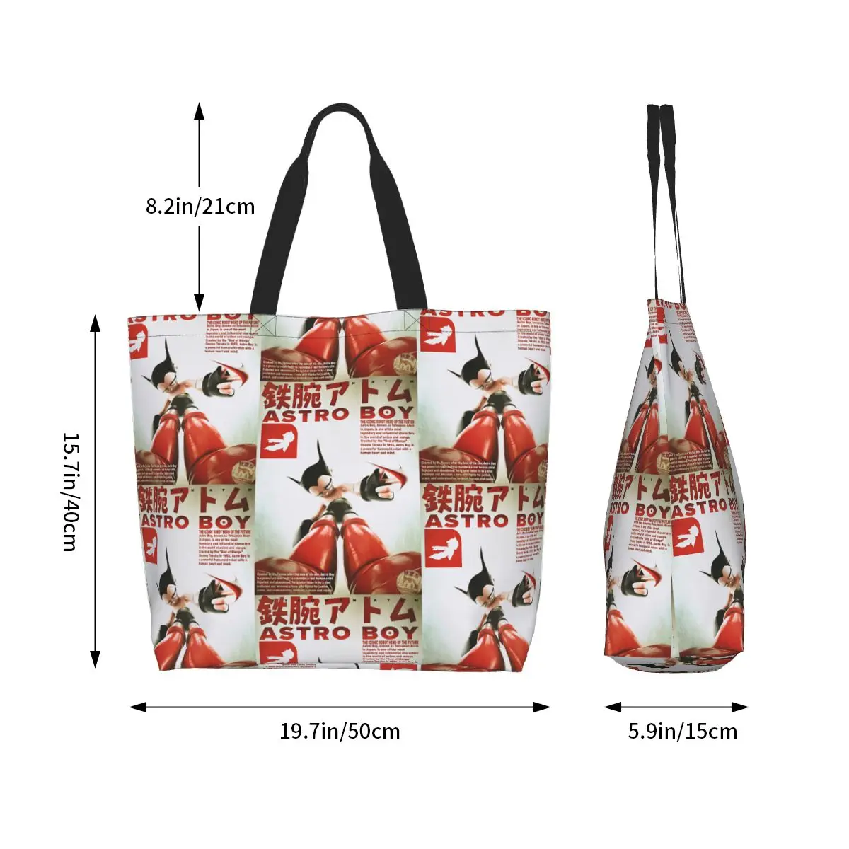 Astroboy Astro Boy Atom Cartoon Anime Shopping Tote Bag Canvas Large Capacity Shoulder Bags Shopper Grocery Handbag for Women