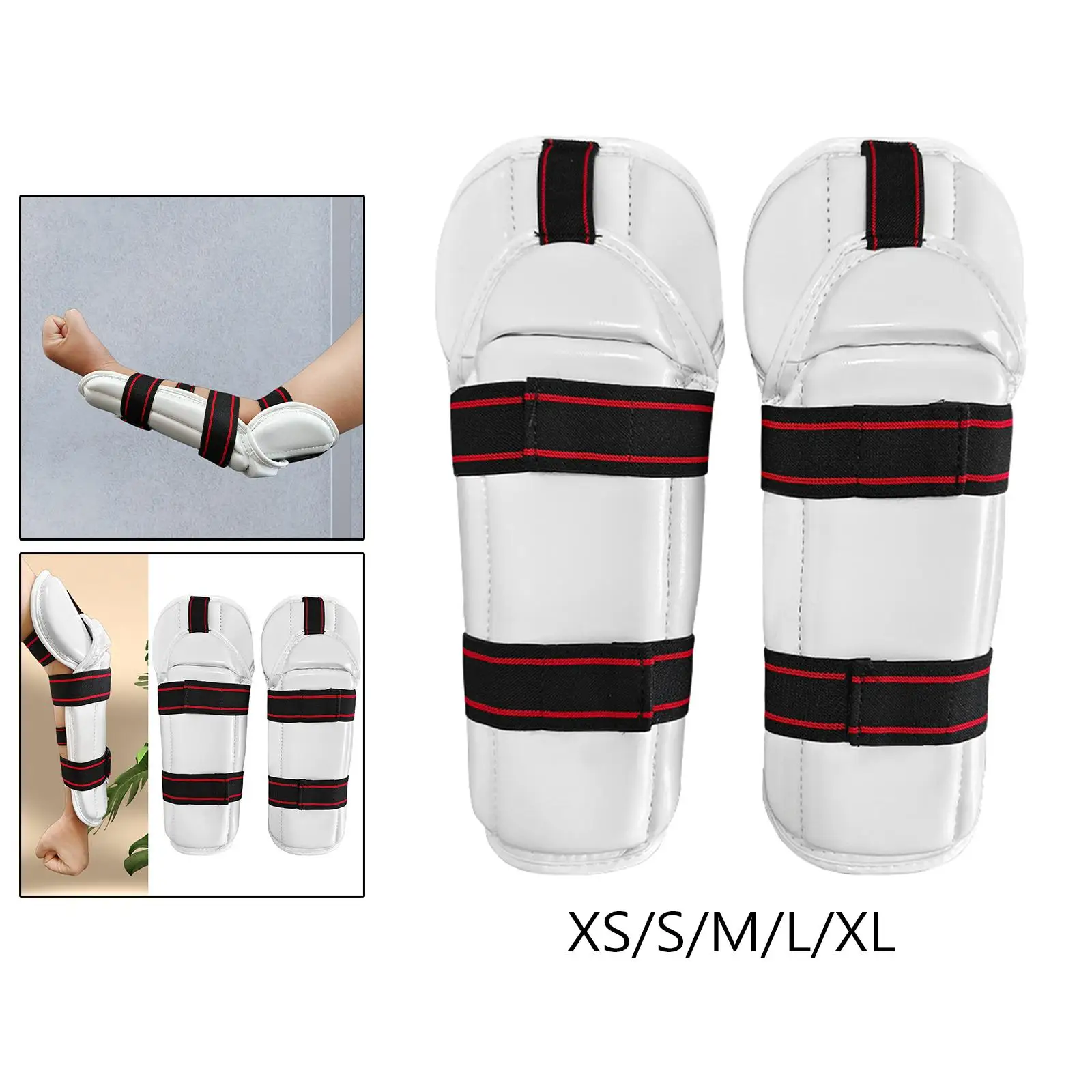 Taekwondo Shin Protector Elastic Strap Taekwondo Arm Shin Guards Protective Gear Padded for School Sparring Match Mma Muay Thai