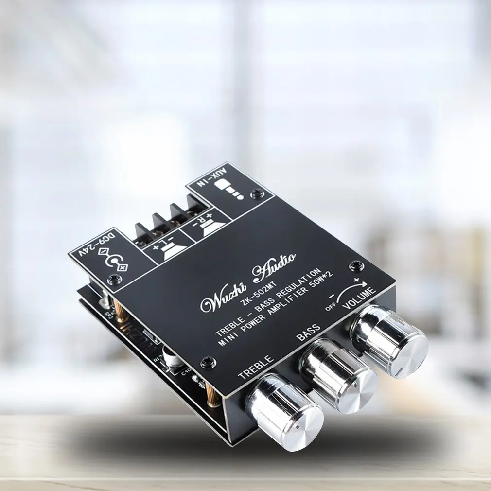 ZK-502MT 50W*2 Stereo Audio Module Wireless Treble And Bass Adjustment Audio Digital Power Amplifier Board Module Dropshipping