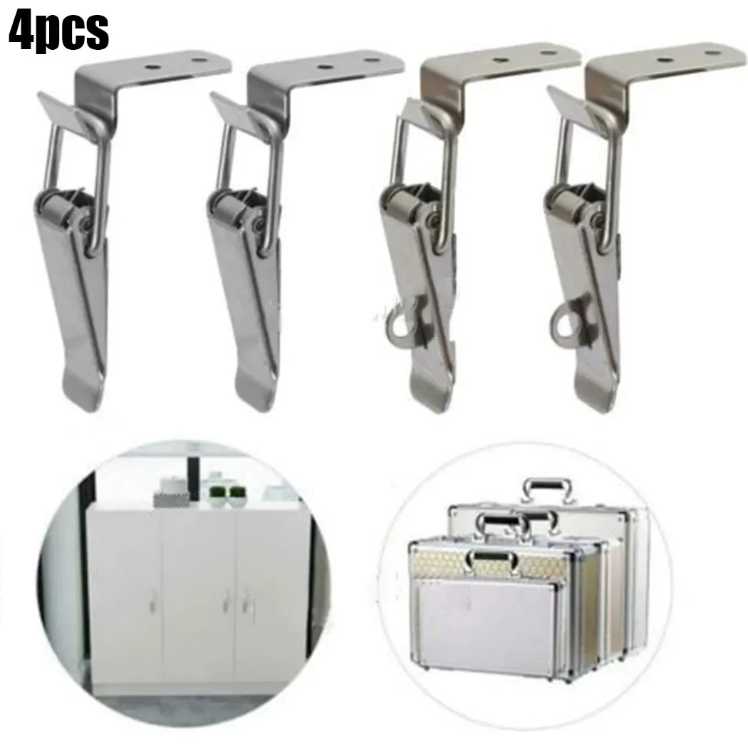 Toggle Latch Spring Stainless Steel 4pcs 90° Business Clip Draw Latch Clamp Loaded Office Set Silver High Quality