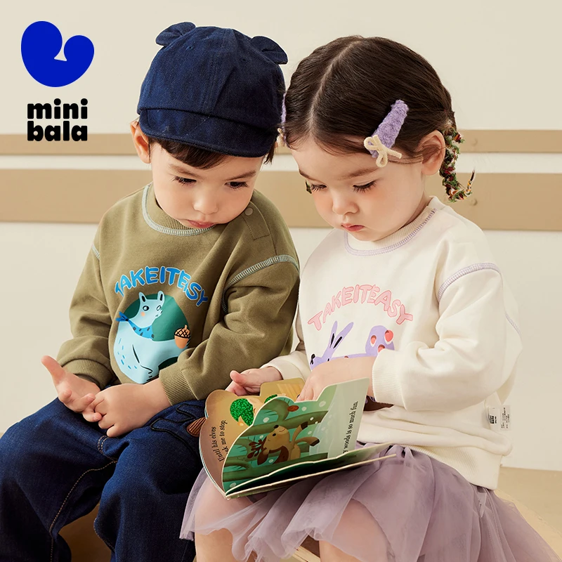 

Mini Bala Sweatshirt for Boys and Girls Children 2024 Autumn New Product Stylish Comfortable Long Sleeve Top