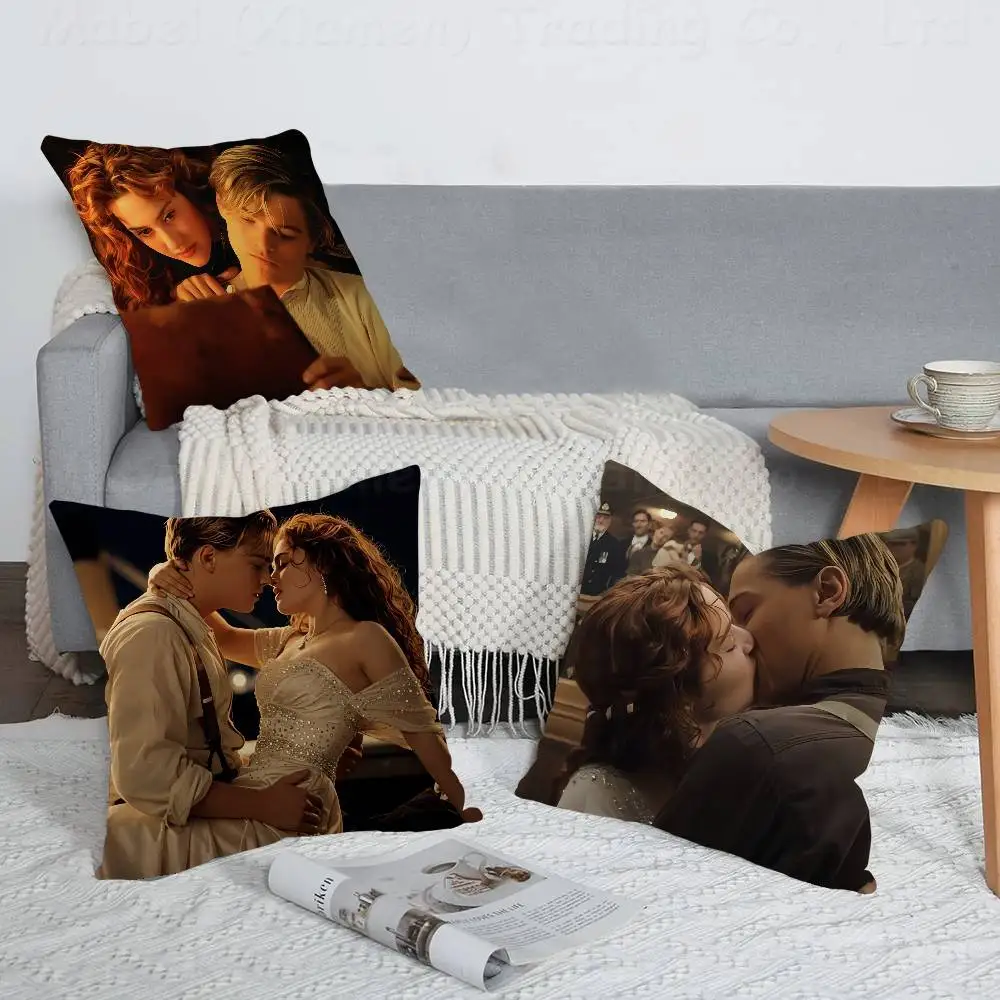 Movie Titanic Pillow Covers Cartoon Sofa Decorative Home Double-sided Printing Short Plush Cute Cushion Cover