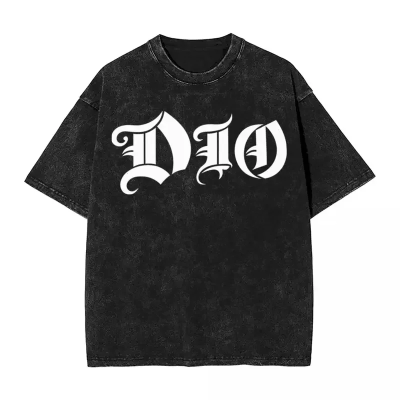 Washed T Shirts 80s Heavy Metal Dio Hip Hop Novelty T-Shirts Oversize Streetwear Graphic Printed Tops Tee Shirt Men Women