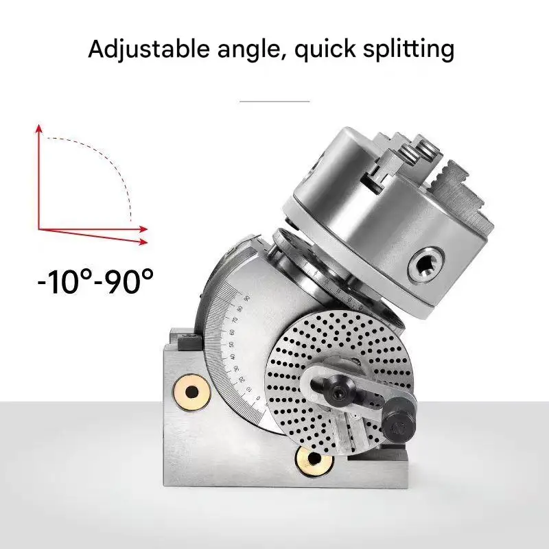 Milling Rotary Table BS-4 Inch Semi Universal Precision Milling Machine Dividing Head Set 3-Jaw Self-Centering Lathe Chuck Steel