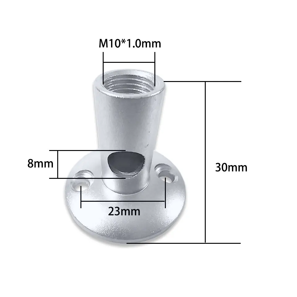 2 pz M10 dente interno lampada da tavolo a LED faretto fai da te tubo serpente testa universale Mini Base in alluminio foro laterale uscita