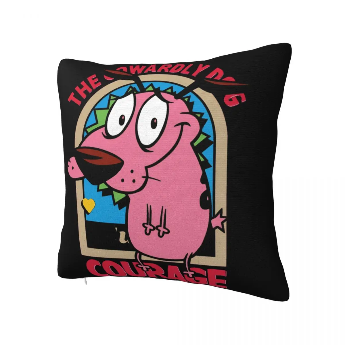 C-Courages Cowardly Dog Cute Pillowcase Soft Polyester Cushion Cover Decorations Throw Pillow Case Cover Home Zipper 40X40cm