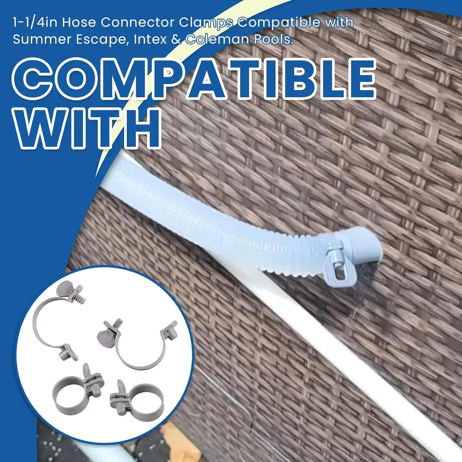 Tube Clamp 4 Pieces Pump Tubing Connector Clips Outdoor Water Pipe Clamps For Home Backyard Patio Outdoor Garden Industry