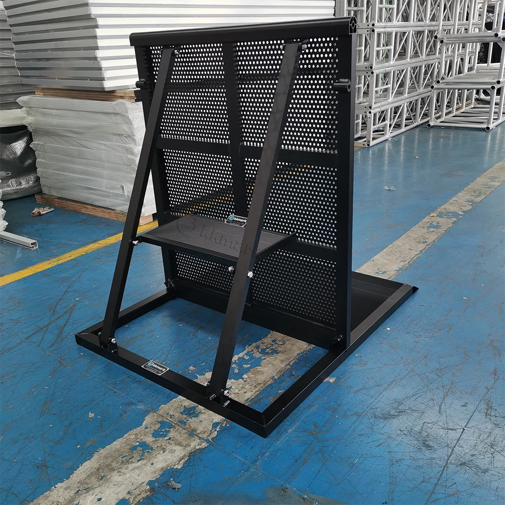 Aluminum crowd control guardrail, foldable portable heavy duty straight guardrail for concerts, stages, events