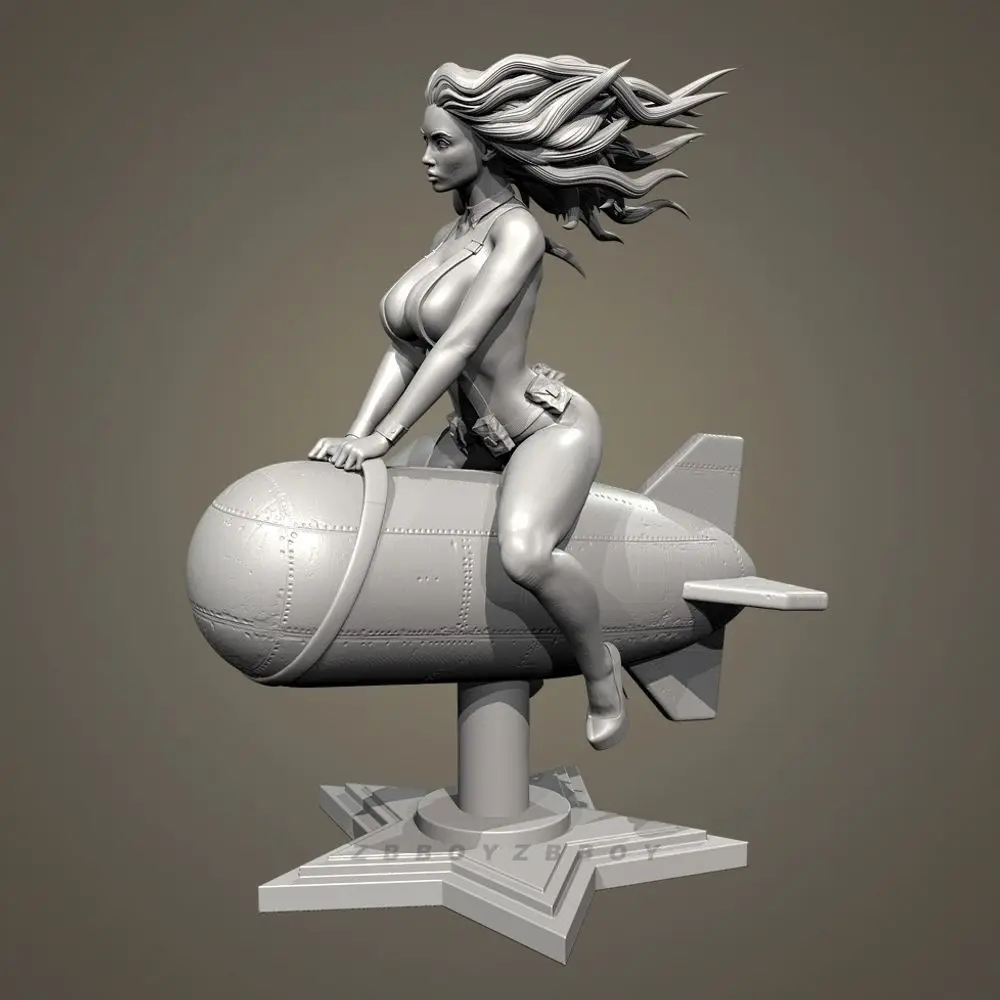 38mm 50mm 75mm Dart Girl Resin Soldier Assembly White Mode 3D Printing Unassembled Unpainted Self-assembly Craft