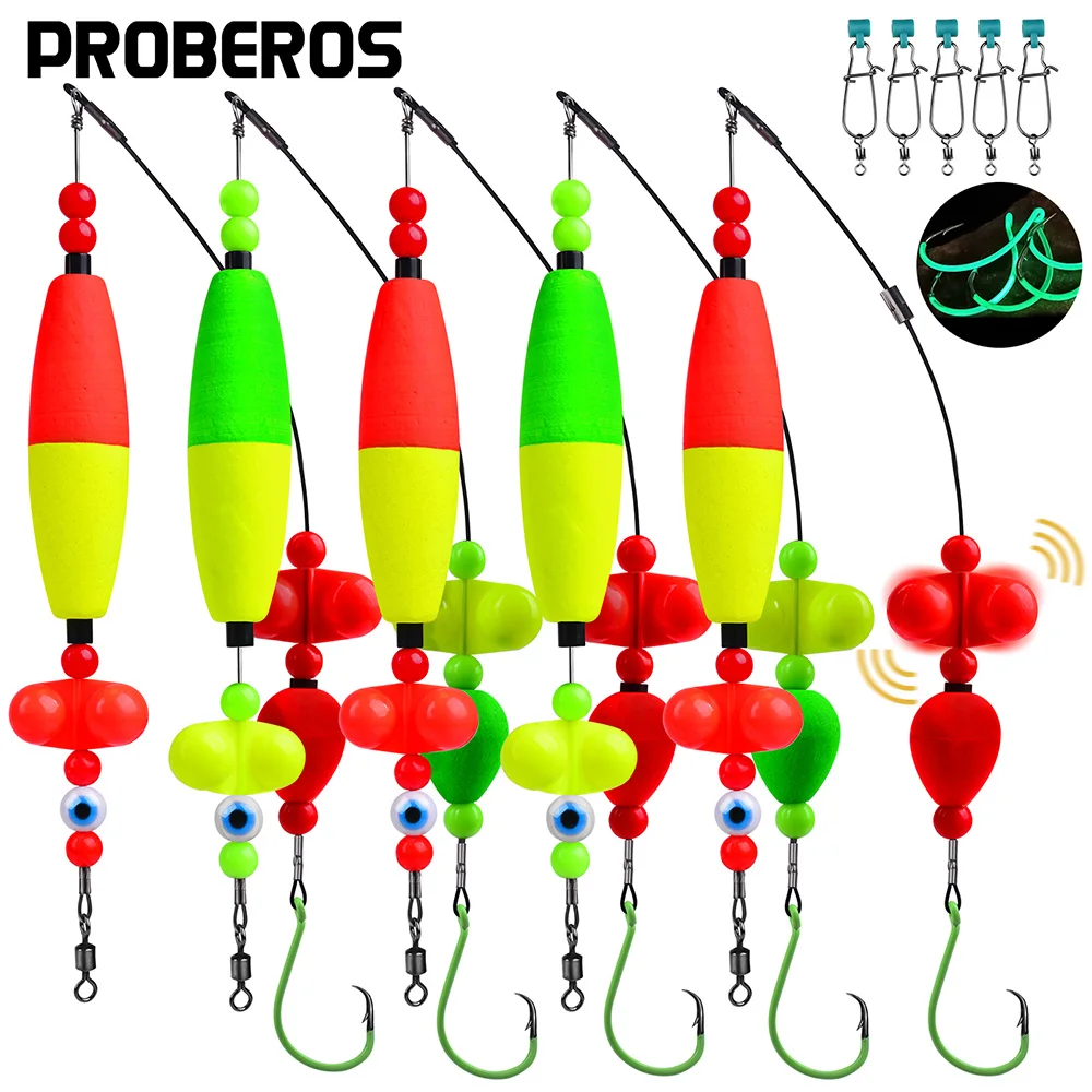 

PROBEROS 5pcs Artificial Catfish Rigs with Rattler High Quality Fishing Equipment for Freshwater Fishing 6/0 8/0 10/0