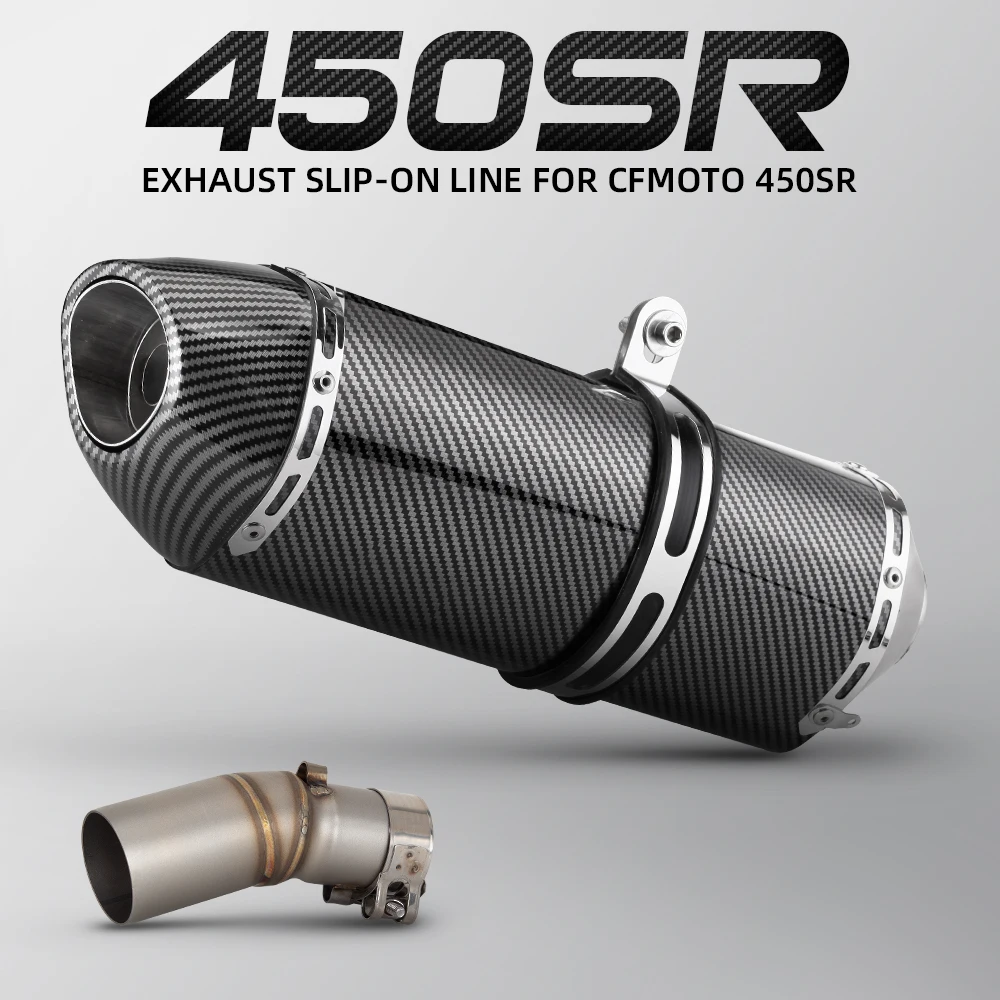 

Slip On For CFMOTO 450SR 450SS 450sr 450s Motorcycle Exhaust System Middle Link Pipe with Escape moto R77 Muffler 51mm
