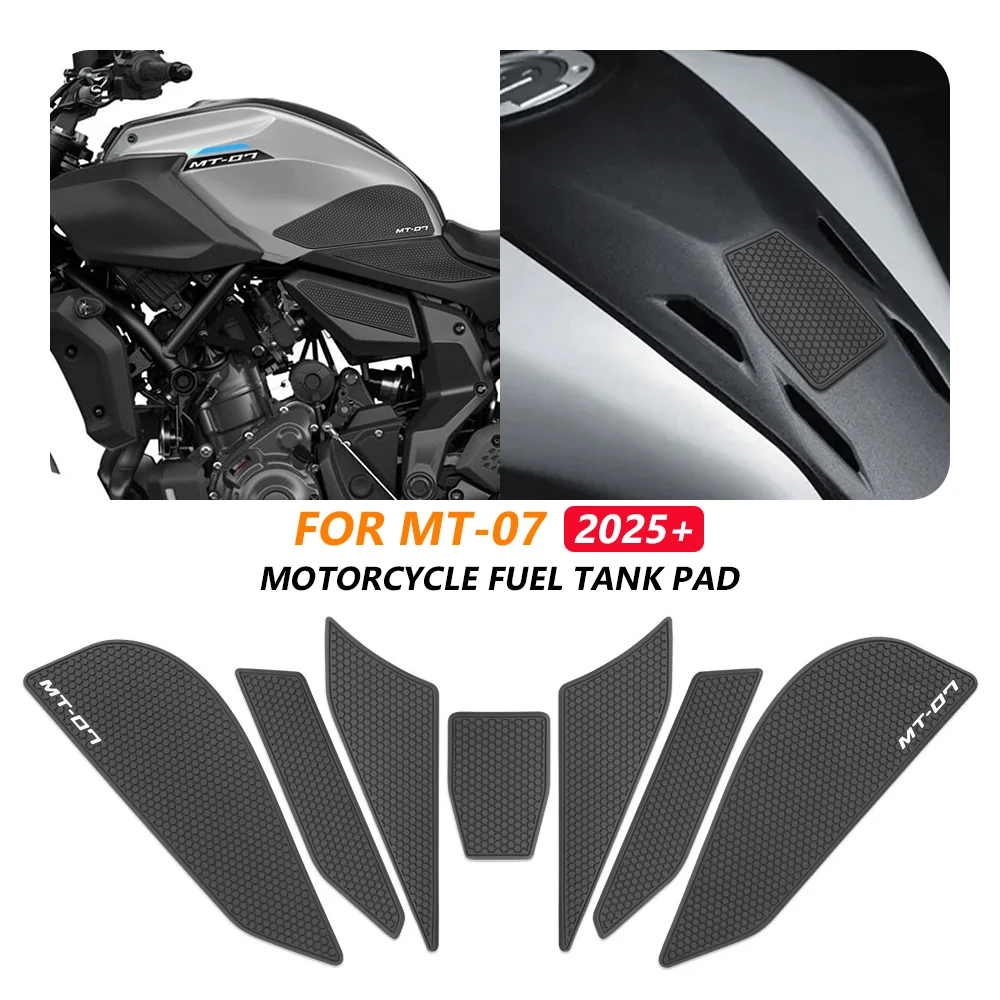 

MT07 2025 Motorcycle Fuel Tank Grip Pad for YAMAHA MT-07 2025 2026 MT 07 Side Gas Knee Traction Anti Slip Stickers Decal Kit