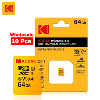 10 Pieces Micro Sd Memory Cards 32gb 64gb 128gb 256gb Microsd Card UHS-1 U3 V30 A1 Class 10 Kodak Micro SDXC Card Wholesale