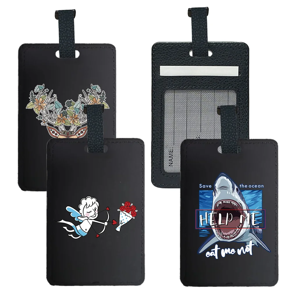 

PU Travel Portable Label Retro Airplane Luggage Tag Fashionable Durable Baggage Tag Waterproof Travel Accessories Color Pattern