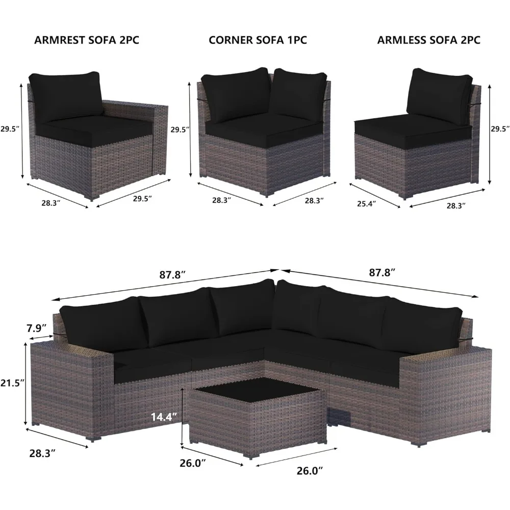 Patio Furniture Outdoor Set, 7 Piece Outdoor Patio Furniture Set with Propane Fire Pit, Patio Furniture Outdoor Set