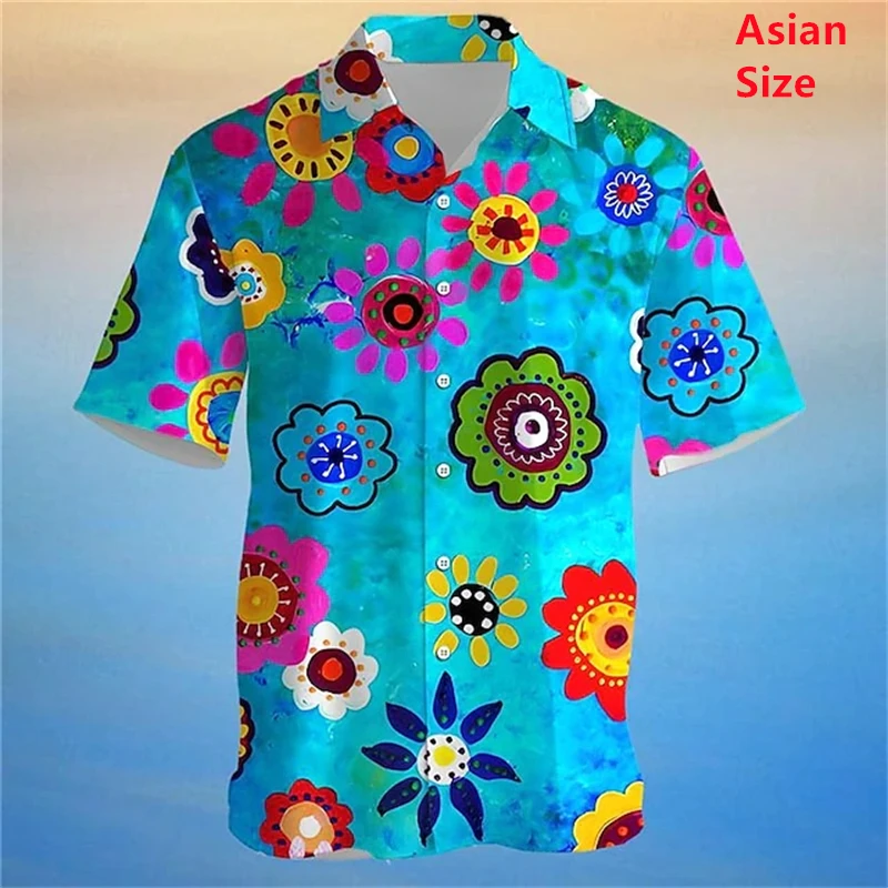 

3D Printed Daisy Floral Hawaiian Man Shirts Party Home Holiday Summer Turndown Aloha Shirts Short Sleeve Hawaiian Shirt Clothes