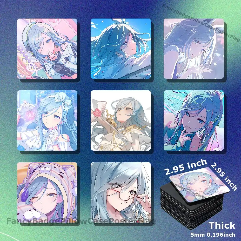 PJSK S-Shizuku P-Project Sekai Magnetic Square Refrigerator Sticker Creative DIY Acrylic Fridge Magnets Souvenir Gift