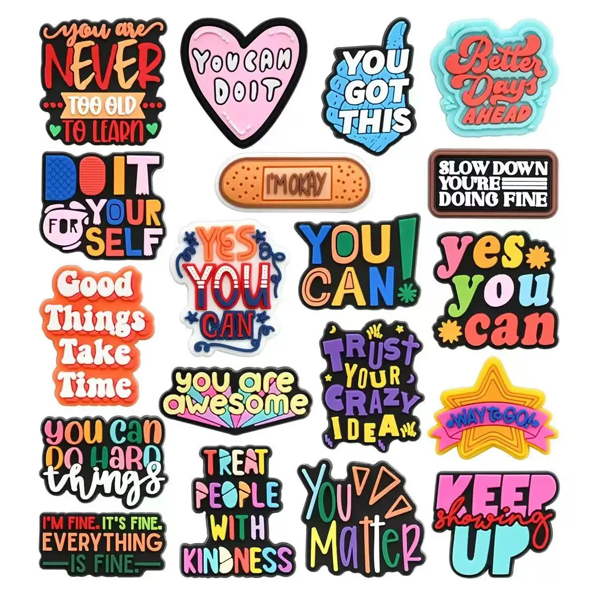 19-95pcs Personal Phrase Shoe Charms For Sandals,Shoe Decoration Accessories Shoe Pins Great Gift For Men Women
