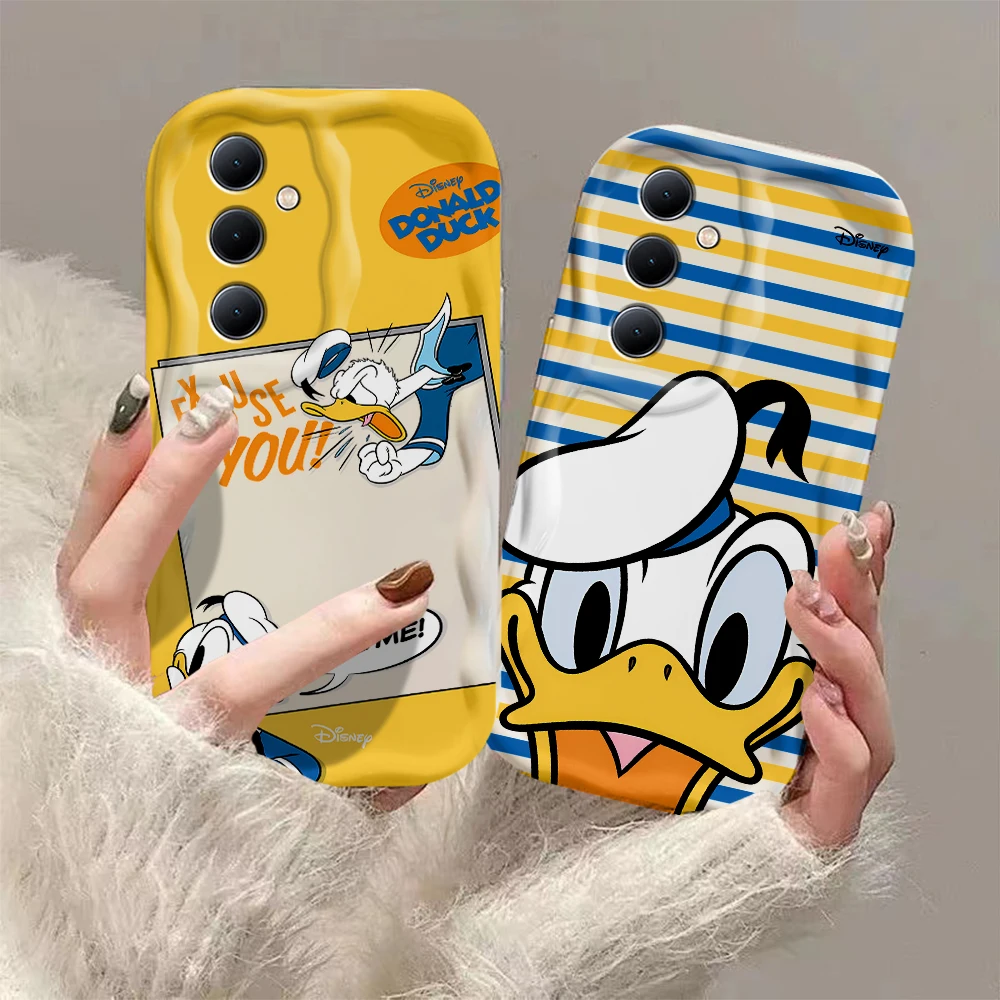 Cute Donald Duck 3D Wave Case For Xiaomi Mi 14 12 12T 11 Lite Poco M6 X6 X5 X4 F4 X3 M3 Pro 4G 5G Soft Silicone Cover