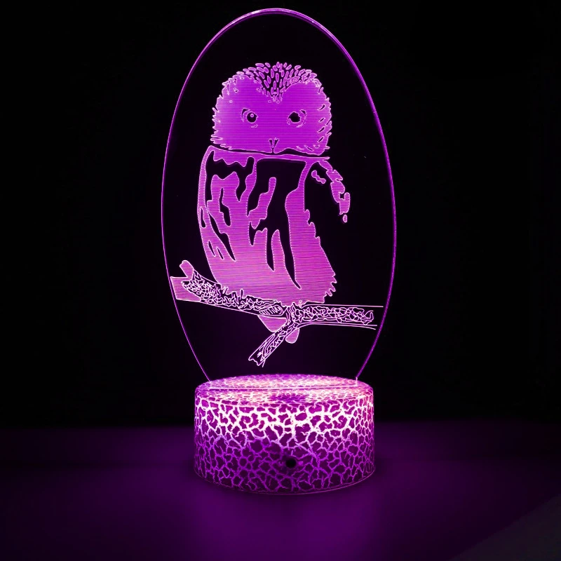 Nighdn OwL 3D Night Light for Kids 3D Illusion Desk Table Lamp Bedside Bedroom Decoration Birthday Christmas Gift for Boys Girls