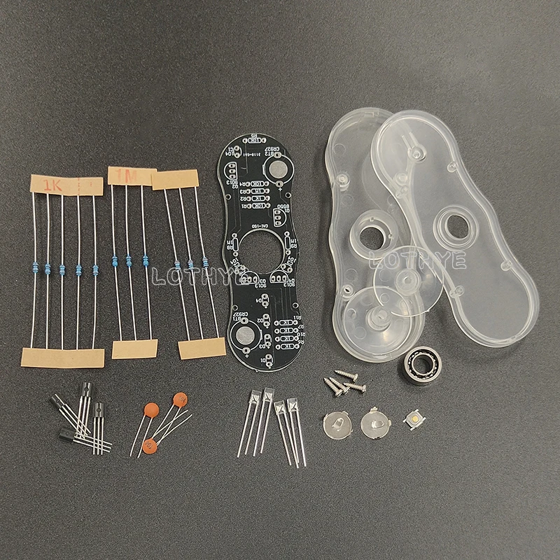 DIY LED Fidget Top Assembly Finger Flashing Rotate Soldering Gyros Practice Solder Colour Light DIY Electronic Kit Speaker DIY