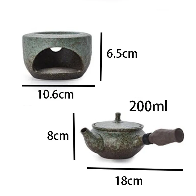 YXY Retro Coarse pottery Tea warmer stove Japanese candle heating base Optional teapot Ceramic essential oil incense burner