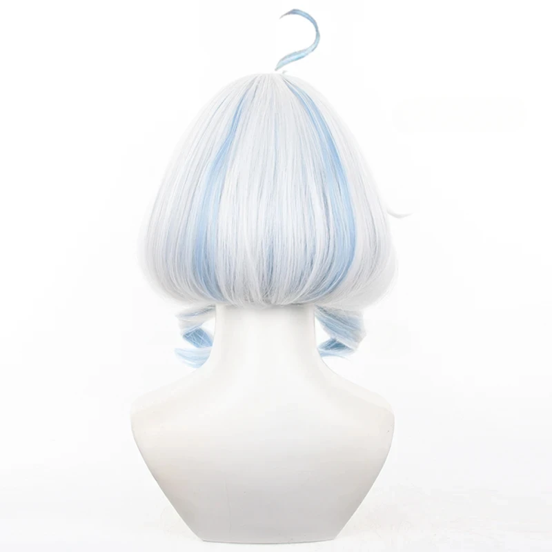 Genshin Impact Furina Cosplay Wig Focalors Cosplay Two Detachable Hairstyles Wig Short  Halloween Party Synthetic Wig for Women