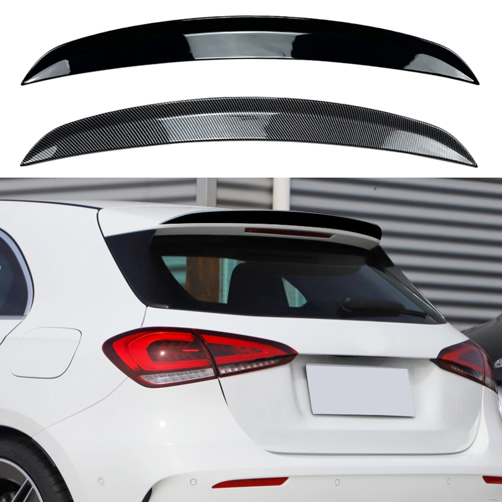 

For Mercedes Benz A Class W177 Hatchback 2018-2023 A160 A180 A200 A220 A250 A35 A45 AMG Rear Trunk Roof Spoiler Wing Upper Lip