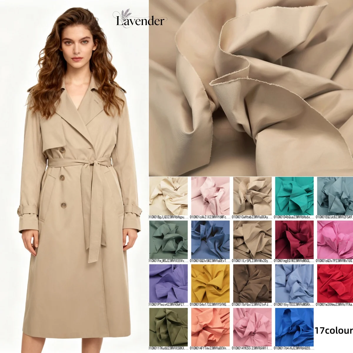 Autumn and winter solid color polyester shiny silk twill windbreaker jacket woven fabric sewn windbreaker jacket clothing fabric