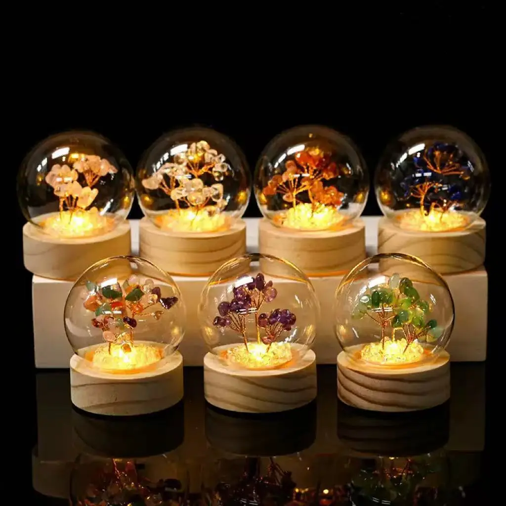 

Glass Wealth Tree Wishing Bottle Craft Lamp Decoration Creative Desktop Crystal Tree Decoration Gift Wholesale Living Room Decor
