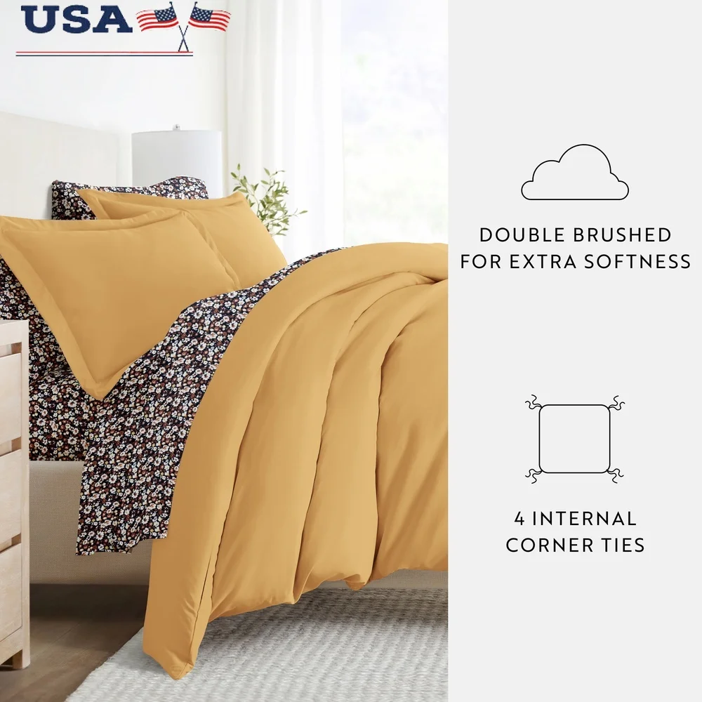 

8 Piece Queen Bedding Set Solid Duvet Cover Comforter Microfiber Sheet Set Hypoallergenic Soft Touch Durable Elegant Design