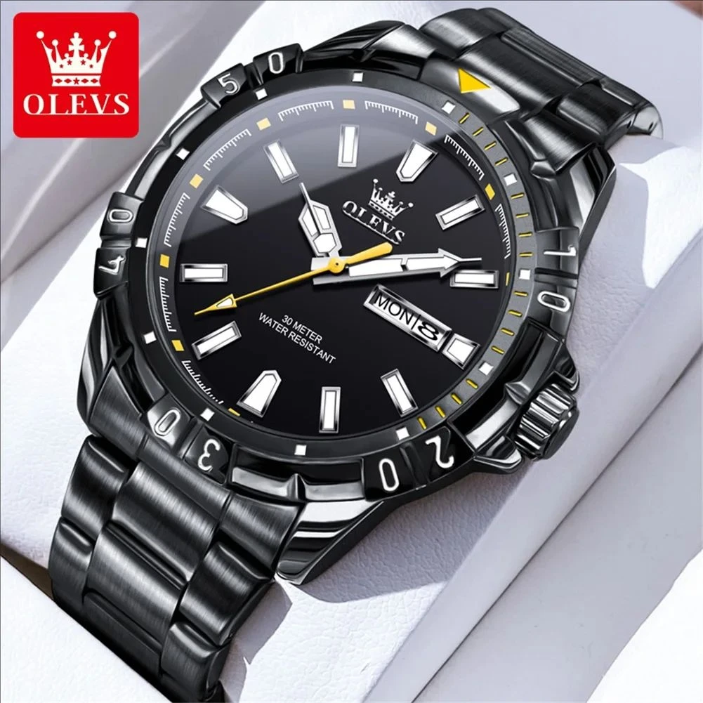 

OLEVS Роскошные мужские часы, лучший бренд, оригинальные кварцевые мужские часы, серия для дайвинга, водонепроницаемые светящиеся часы для мужчин 5560