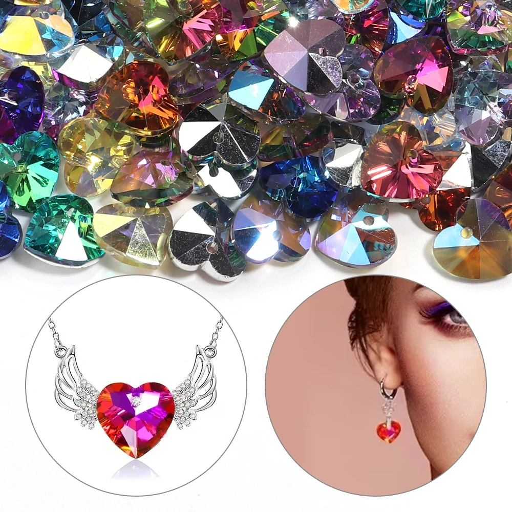 10st 14mm hartvorm kristalglas kralen Oostenrijkse kleur gefacetteerde kristallen charme voor doe-het-zelf ambachten kledingstuk kralen decor accessoires