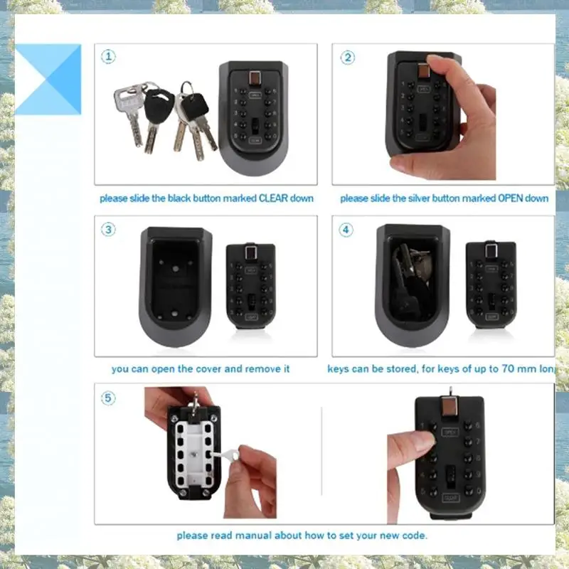 New-Wall Mounted Key Safe Box Weatherproof 10-Digit Combination Lock Storage For Home & Outdoor Use