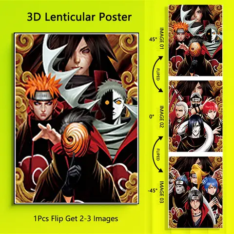 NARUTO oito/Itachi/Orochimaru 3D Wall Poster Anime Painting stampe 3D per la decorazione domestica Wall Cover adesivi giocattolo regali di compleanno