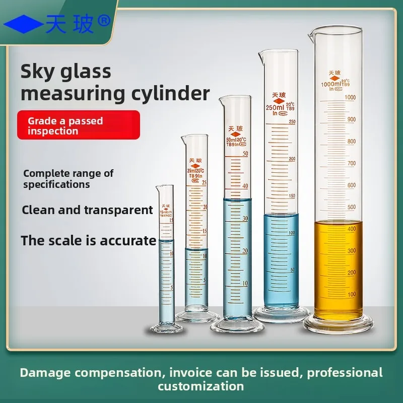 

Tianbo Class A IN Glass Measuring Cylinder 5-100ml Graduated Lab Instrument