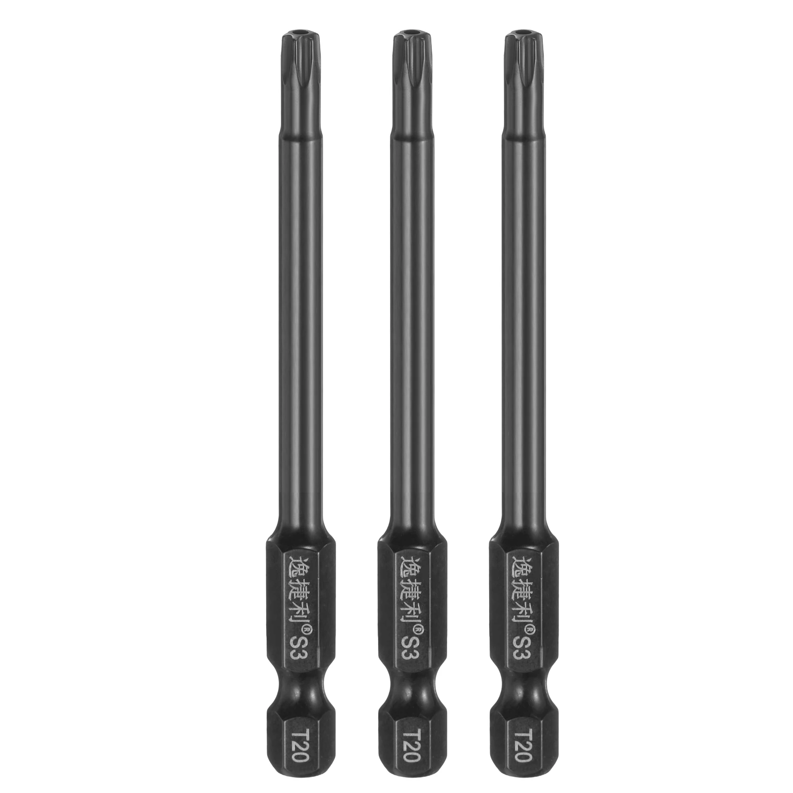 3pcs T6 T7 T8 T9 T10 T15 T20 T25 T27 T30 T40 Torx Screwdriver Bit 1/4