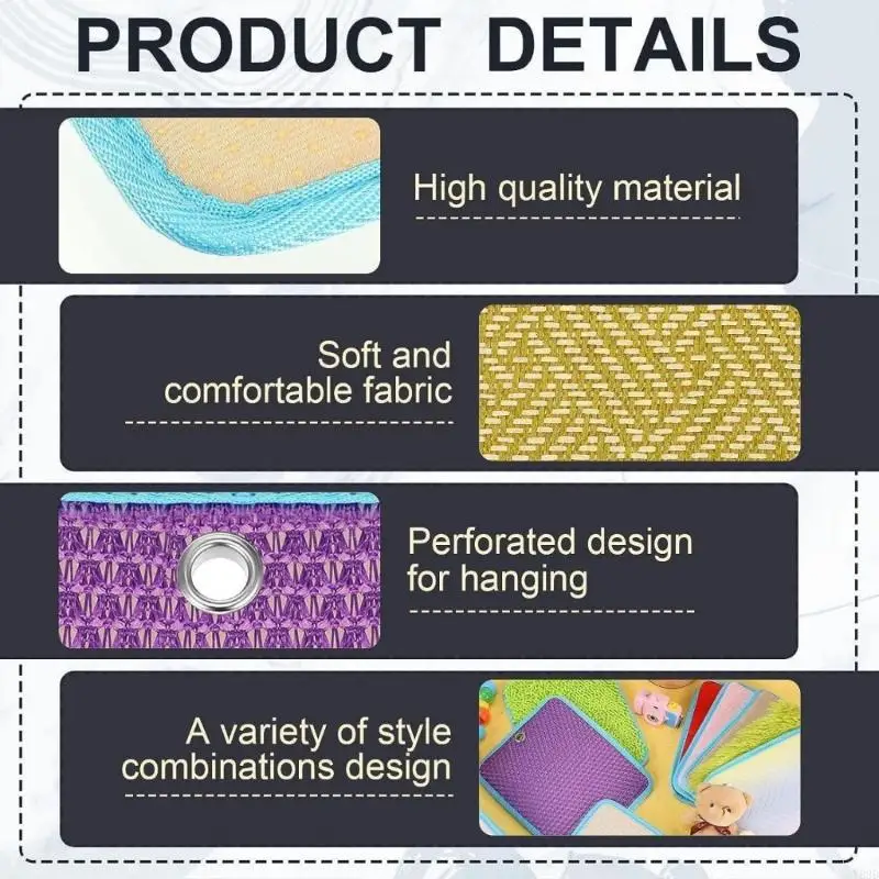 Y88D BABY Early Learn Learning Mat matinetto colorato Accento pieghevole Design Senio Sensoriale Attività stimolazione 16pcs