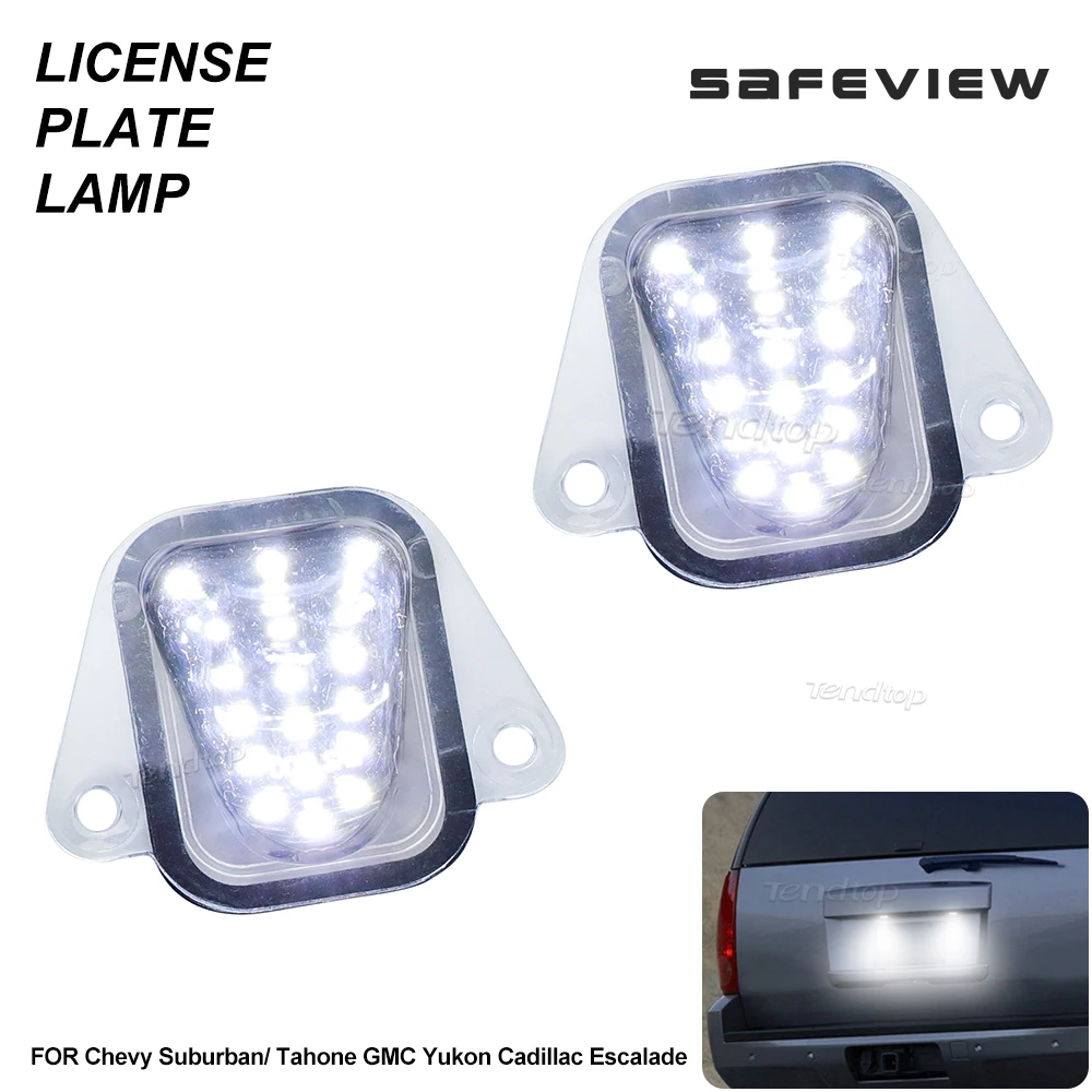 2x LED Rear License Plate Light Car Accessories For Cadillac Escalade  Suburban 1500 2500 For Chevrolet Tahoe GMC Yukon