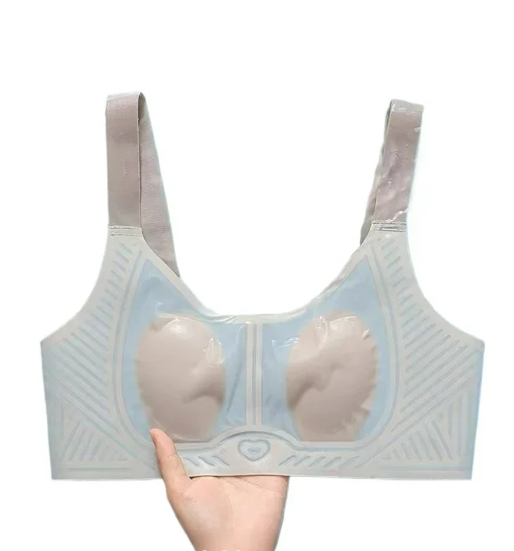 Ultra-Thin Wireless Rabbit Ear Bra Women's Summer Underwear Large Size Anti-Sagging Vest Style Back Four Rows of Buckles KUCLUT