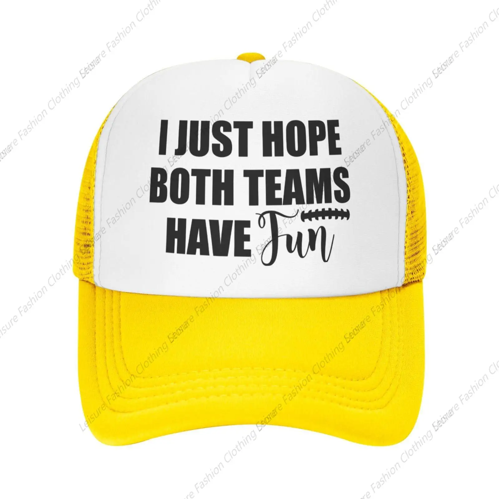 

Snap Back Hats Women's Plain Trucker Cap I Just Hope Both Teams Have Fun Breathable Caps