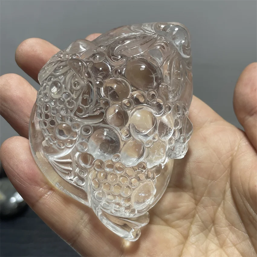 Natural Crystal Golden Toad Carving Money Drawing Gemstones Healing Energy Reiki Home Decoration Gift