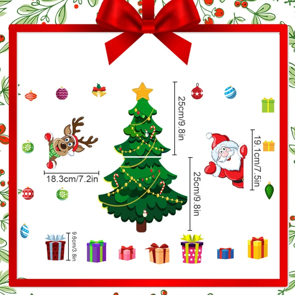 Christmas Holiday Magnetic Stickers for Metal Surfaces Including Fridge Door Mailbox and Car with Magnetic Backing